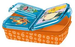 Produktbild: P:os 34242 - Pokémon Brotdose für Kinder mit 3 Fächern, Lunchbox aus Kunststoff mit Clip-Verschlüssen, Vesperdose für Kindergarten, Schule und Freizeit