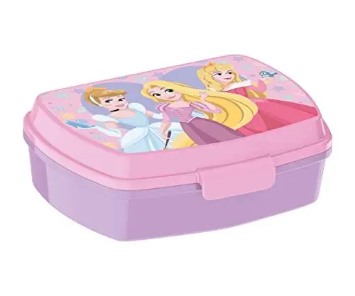 Produktbild: p:os 34212049 Disney Princess - Brotdose für Kinder mit einem Fach, Lunchbox aus Kunststoff mit Clip-Verschluss, Versperbox für Kindergarten, Schule und Freizeit