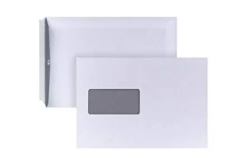 Produktbild: POSTHORN Versandtasche C5 (500 Stück), haftklebende Versandtaschen mit Fenster, weißer Innendruck für Sichtschutz, 229 x 162 mm, 90g/m²