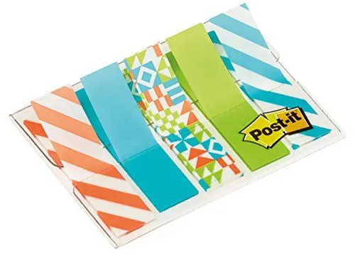 Produktbild: Post-it Index Mini 684-GEO5, 5 x 20 durchgefärbte Haftstreifen im Etui, Geo Collection, Mehrfarbig, Standard - 11,9 x 43,2 mm