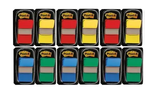 Produktbild: Post-it Index Haftstreifen, Standard, Verschiedene Farben, 8 Spender + 4 GRATIS, 25.4 mm x 43.2 mm, Promotion, 50 Haftstreifen/Spender - Extrastarke Haftstreifen für Dokumente und Informationen