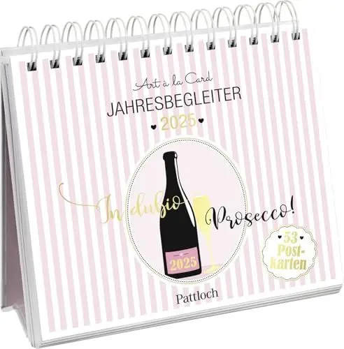 Produktbild: Postkartenkalender 2025: In dubio Prosecco: Der Kult-Wochenkalender zum Aufstellen. Tischkalender mit Spiralbindung und 53 Postkarten zum Heraustrennen. Teilw. mit Goldfolie veredelt