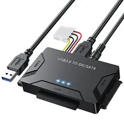 Produktbild: POSUGEAR USB 3.0 zu Sata und IDE Adapter, USB SATA Festplatten Konverter mit Netzschalter unterstützt für 2,5''und 3,5''SATA HDD & IDE HDD, Kompatible Windows XP Vista 7 8 10（Mit 12V 2A Netzteil）