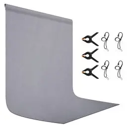 Produktbild: Potaeco Grau Hintergrund, 2x3m, Grau Fotohintergrund Grey Background Faltbarer Hintergrund für Fotografie, Video, Fernsehen, Studio mit 3 Hintergrundclips 4 Elastischer Clips
