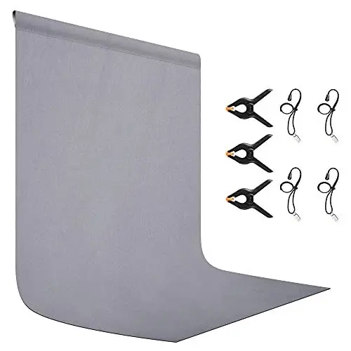 Produktbild: Potaeco Grau Hintergrund, 2x3m, Grau Fotohintergrund Grey Background Faltbarer Hintergrund für Fotografie, Video, Fernsehen, Studio mit 3 Hintergrundclips 4 Elastischer Clips