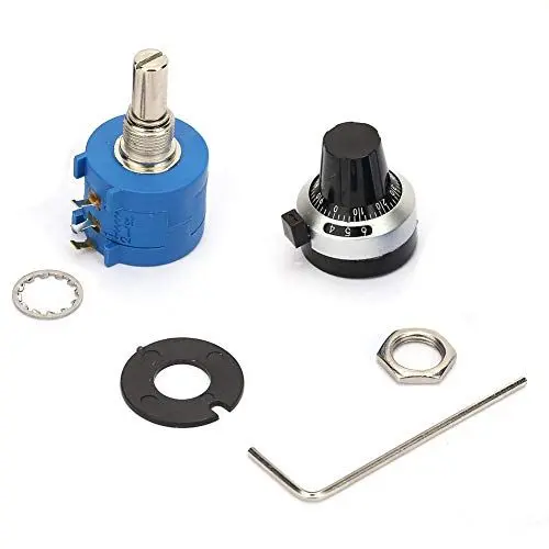 Produktbild: Potentiometer, 100K Ohm 3590S-2-104L Rotationsdrahtgewickeltes Präzisionspotentiometer X linear mit 10 Umdrehungen Zählknopf Drehknopf
