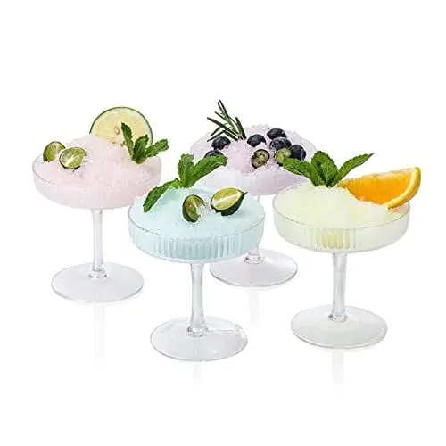 Produktbild: POTRUWE Martini-Gläser, 4 Stück, 170 Ml, Weingläser, Kristall-Cocktailgläser, Perfektes Champagner-Coupé-Glas, Mundgeblasenes Trinkgeschirr für Cocktails, Martinis, Margaritas,