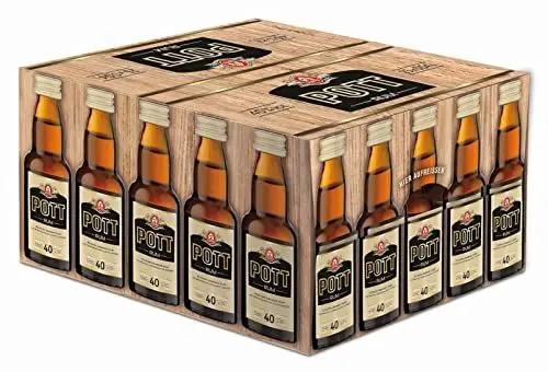 Produktbild: POTT Rum 40% vol. (25 x 0,04 l) - Echter Übersee Rum, erlesenes Aroma und reiche Duftfülle, ideale Portion Rum für einen guten Grog, zum Verfeinern des Glühweins, zum Backen, in Cocktails