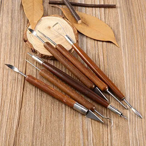 Produktbild: Pottery Tools,Ton Werkzeug Set,Modelliermasse,Schnitzwerkzeug,Handwerk,Tonwerkzeuge,Bildhauerwerkzeuge,Super Sculpey,Polymer-Ton-Werkzeuge,Bildhauer-Schnitzwerkzeug-Set 6-Teiliges