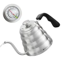 Produktbild: Pour Over Coffee Kettle with Thermometer for Exact Temperature 40 fl oz - Premium Stainless Steel Gooseneck Kettle for Drip Coffee, French Press and Tea - Works on Stove and Any Heat Source
