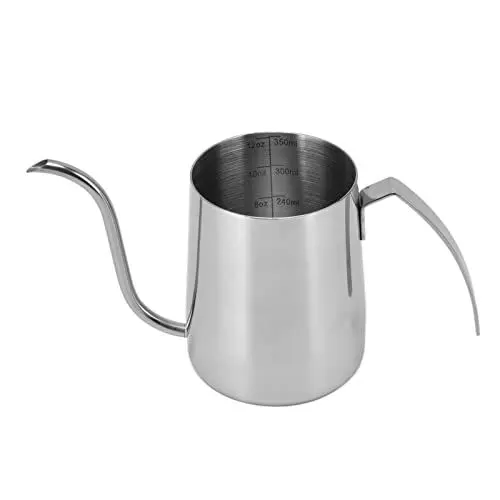 Produktbild: Pour Over Coffee Wasserkocher, Lange, Schmale Kaffeemaschine, Kleiner Schwanenhals-Wasserkocher-Auslauf, Edelstahl, Rostfreier Pour Over-Kessel-Tropfkaffeemaschine, Hängender Ohr-Kaffeekessel(350ml)