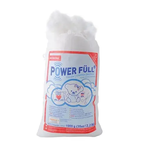 Produktbild: POWER FÜLL Füllwatte 1kg Ökotex antiallergisch waschbar 95°C hochflauschig Bastellwatte Kissenfüllung Füllmaterial - vakuumiert