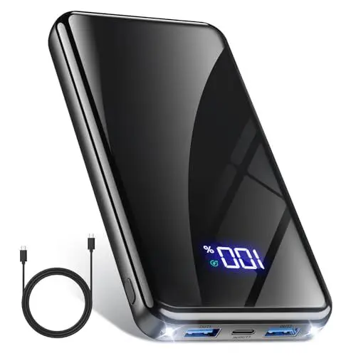 Produktbild: Power Bank,20000mAh Powerbank Schnellladefunktion 22,5W USB-C PD3.0 & QC4.0 Tragbarer Externer HandyAkkus mit LED Display/Taschenlampe,Kompatibel mit iPhone 17 Pro Max 16 15 14 13 Samsung Galaxy S25