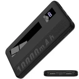 Produktbild: Power Bank, 10000mAh Powerbank Klein Aber Stark, Externe Handyakkus USB C Port, Externer Akku LED Display, 2 USB Ausgängen und Mirco USB Eingängen, Tragbares Ladegerät für Smartphone, Tablets und mehr