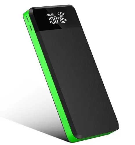Produktbild: Power Bank, 42800mAh Powerbank 25W Schnellladung, Externer Akku USB-C 3 Input & 3 Output, Tragbares Ladegerät mit LED Display Camping Taschenlampe, Kompatibel mit Smartphone, Tablets und mehr(grün)