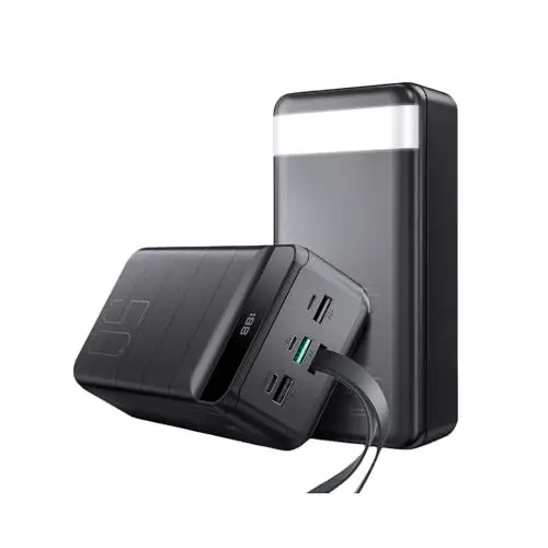 Produktbild: Power Bank 50000mAh Externer Akku PD 22.5W QC 4.0 USB-C Powerbank, LED Display&Taschenlampe, mit 4 Ausgängen und 3 Eingängen Schnellladefunktion Große Kapazität Handy Akkus für iPhone, iPad