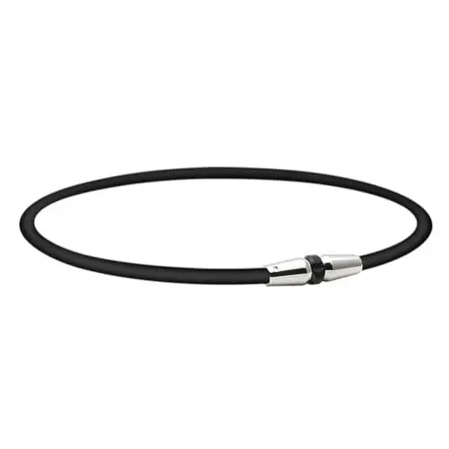 Produktbild: Power Ionics Schwarze Turmalin süße Paar Halskette Quadratischer Anhänger aus schwarzer Kohlefaser 50 cm geschenktüte schmuck