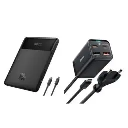 Produktbild: Powerbank Laptop Baseus PD 100 W 20000 mAh USB C Power Bank & USB C Ladegerät, 65W USB C Netzteil 4 Ports GaN Charger mit 1.5m AC Kabel und 100W USB C Kabel für MacBook, iPhone 15 Serie, iPad, Samsung
