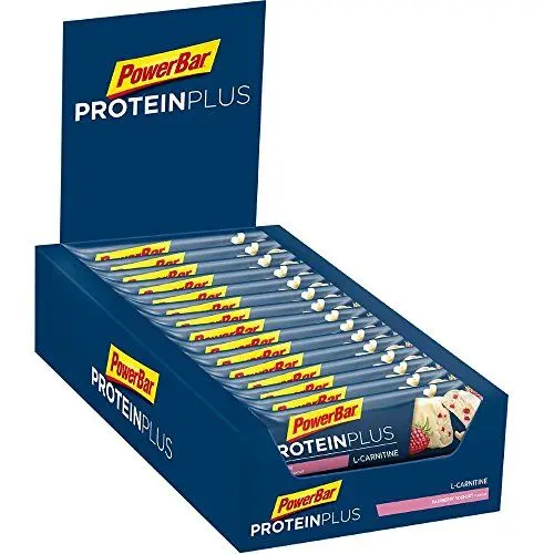Produktbild: Powerbar - Protein Plus mit L-Carnitine - Raspberry Yoghurt - 30x35g - Protein Riegel mit Magnesium, Calcium&L-Carnitine - kollagenfrei
