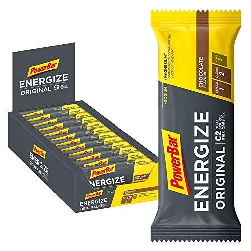 Produktbild: Powerbar Energize Original Chocolate 25x55g - High Carb Energieriegel + C2MAX Magnesium und Natrium