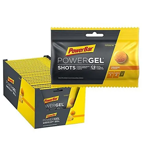 Produktbild: Powerbar - PowerGel Shots - Orange - 24x60g - High Carb Energie Gummis - Vitamin B6 - koffeinfrei