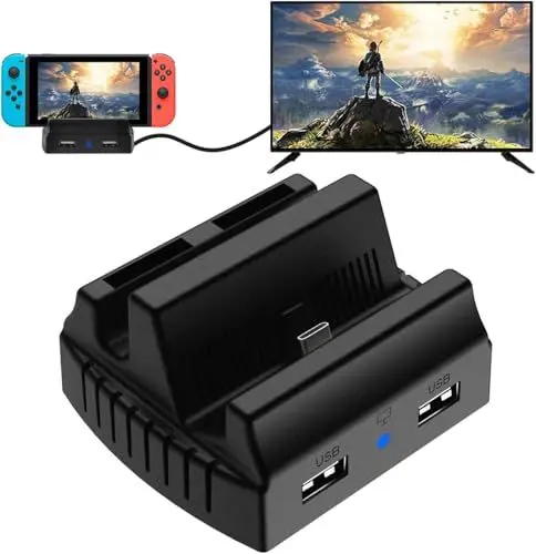 Produktbild: PowerLead Dock für Nintendo Switch OLED - Tragbare 4K HDMI Docking Station, Reise-TV-Adapter Mit High-Speed-Ladeständer und USB-C-Anschluss