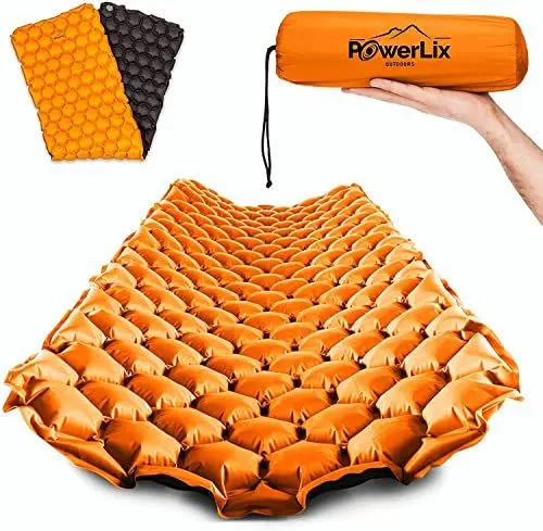 Produktbild: POWERLIX Isomatte Camping Outdoor Luftmatratze - Ultraleichte Aufblasbare, kompakte und leichte,Rucksackreisen, Wandern - Aufblassack, Tragetasche, Reparaturset