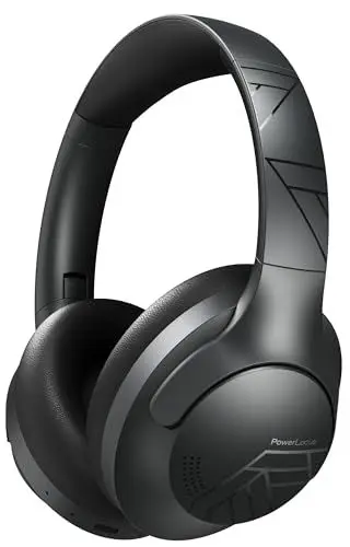 Produktbild: PowerLocus Bluetooth Kopfhörer Over Ear, 50 Std Spielzeit, 4 EQ-Modi, Kopfhörer Kabellos Faltbarer mit Mikrofon, HiFi-Stereo, 90 Grad Drehbar Wireless Headphones für Handy/Reise/Laptop/PC (Black Line)