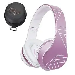 Produktbild: PowerLocus Kabellose Kopfhörer Over Ear, Kopfhörer Bluetooth mit Mikrofon, Faltbar, weiche Ohrpolster Hi-Fi-Stereo-Bass, Headset Kabellos und Kabel-Modus für Kinder/Erwachsene/TV/PC/Home Office (Lila)