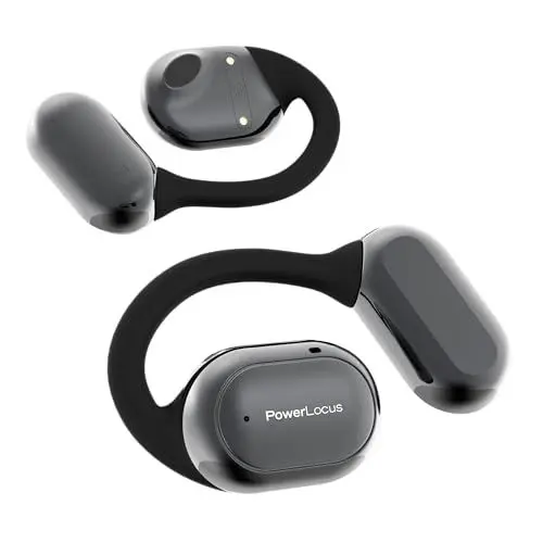Produktbild: PowerLocus Open Ear Kopfhörer Bluetooth, SportKopfhörer Kabellose Ohrhörer, Touch-Bedinung, Tiefer Bass, Stabil Wasserdicht Wireless Earbuds mit Mikrofon für Sport, Laufen, Radfahren
