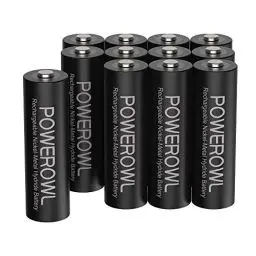 Produktbild: POWEROWL AA Akku 2800mAh Wiederaufladbar Batterien AA 12 Stück (Geringe Selbstentladung, 1200 Zyklen) 1.2v NI-MH Akku AA Batterien