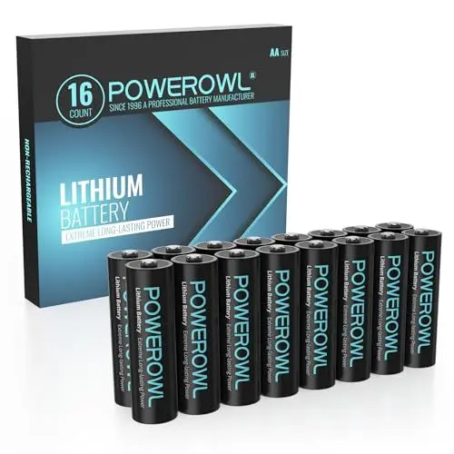 Produktbild: POWEROWL AA Batterien 1,5 V Lithium Batterie AA 16 Stück (Nicht Wiederaufladbare) für High-Tech Geräte Lithium AA Batterien hohe Kapazität langlebig