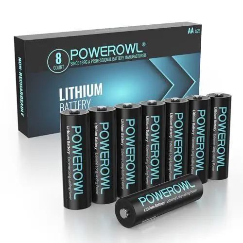Produktbild: POWEROWL AA Batterien 1,5 V Lithium Batterien AA 8 Stück für High-Tech Geräte Lithium AA Batterie hohe Kapazität langlebig(Nicht Wiederaufladbare) (8 x AA)