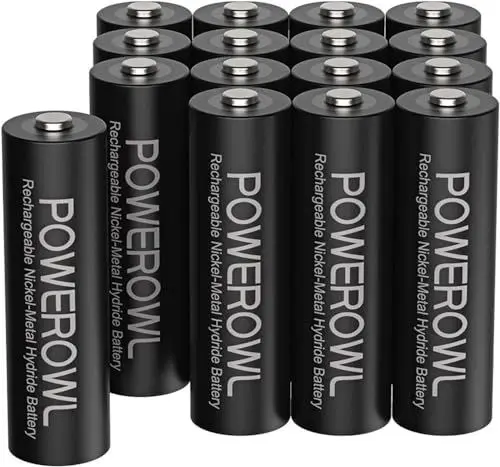 Produktbild: POWEROWL Akku AA 2800mAh AA Akku Wiederaufladbare 16 Stück (Geringe Selbstentladung, 1200 Zyklen) 1.2v NI-MH Wiederaufladbar AA Batterien