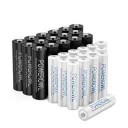 Produktbild: POWEROWL Akkus -16X AA Akku 2800mAh + 16X AAA Akku 1000mAh 32 Stück 1,2v NI-MH Wiederaufladbare AA AAA Batterien