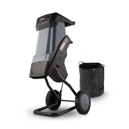 Produktbild: Powerplus Elektro-Häcksler POWEG5011 - Gartenhäcksler 2400 W, Max. Ø40 mm, Schieber, Garten Häcksler Räder und 50 l Fangsack inbegriffen, Gartengeräte