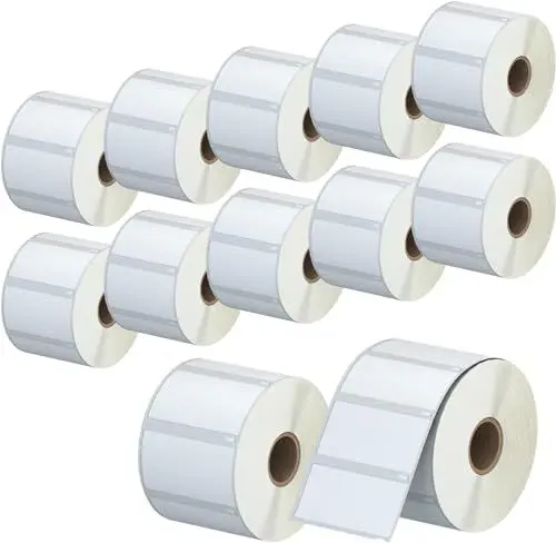 Produktbild: Powerwerk - 10 Rollen 11354 Selbstklebende Etiketten Kompatibel mit DYMO S0722540, 57mm x 32mm, 10000 Mehrzwecketiketten für LabelWriter 450 Serie und 4XL