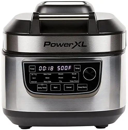 Produktbild: PowerXL MultiCooker - 12 in 1 Multikocher mit Warmhaltefunktion - Heißluftfritteuse, Backofen, Bratpfanne, Reiskocher uvm. - 5,7 Liter Fassungsvermögen - 12 Kochprogramme - Airfryer - Kaloriensparend