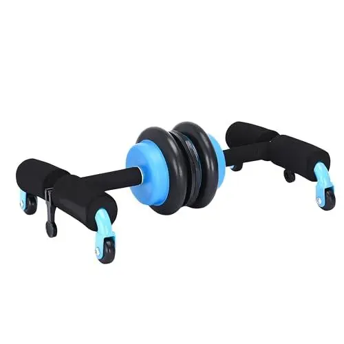 Produktbild: POWRX Multifunktionaler Blau Wheel Sit Up Trainer Für Effektives Bauchmuskeltraining - Ergonomisches Design Mit Stabiler - Bauchtrainer Für Zuhause - Dreieckiger Struktur Und Hochwertigen Materialien
