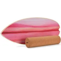 Produktbild: POWRX Surf Balance Board Holz/Balance Skateboard inkl. Rolle - Koordinationstraining für Surfbrett, Surfboard, Skateboard, Sport Balance Board, Kraft- und Gleichgewichtstrainer Indoor und Outdoor