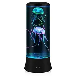 Produktbild: POYO LED Fantasy Quallen Lavalampe – Runde echte Quallen Aquarium Lampe – 7 Farben Einstellung Stimmungslicht Dekoration für Zuhause Büro Dekoration Tolle Geschenke für Kinder