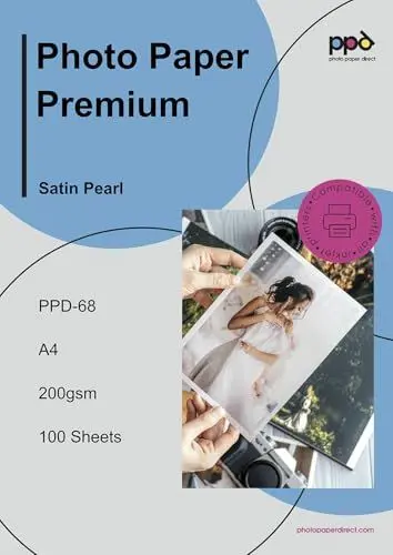 Produktbild: PPD 50xA4 Inkjet Premium Fotopapier Satin 200g Mikroporös, Wasserfest, Sofort Trocken PPD-68-50