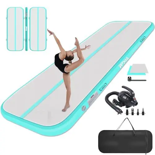 Produktbild: PPXIA Gymnastikmatte Air Matte Track 3M 4M 5M 6M 10/20CM Höhe, Turnmatte Tumbling Matten mit Komplettes Zubehör, Aufblasbar Gymnastik Matten für zuhause Outdoor Yoga