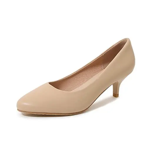 Produktbild: PPXID Damen Mary Jane Plateau Oxfords Klassiker Kleidschuhe,Hautfarbe,43 EU