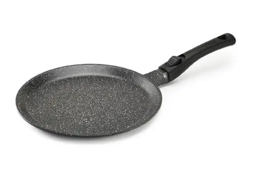 Produktbild: Pradel Excellence - PCUI001020 - Crêpes-Pfanne Aluminiumguss Premium Ø28cm - Antihaftbeschichtung in Steinoptik - Abnehmbarer Griff - Alle Herdarten, Induktion, Schwarz