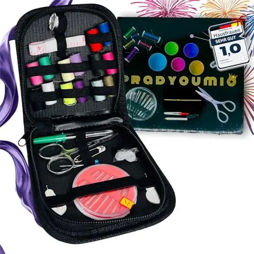 Produktbild: Pradyoumio Anfänger Nähset - Komplette Grundausstattung für Anfänger Nähset Nähzubehör perfektes Set für Reise, Büro und Notfallset (Nähset Klein)