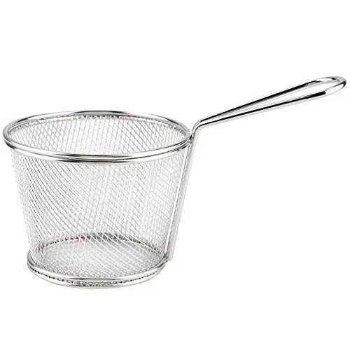 Produktbild: Präsentationskorb für Chips aus Edelstahl, Robuster Griff, Ideal für den Heimgebrauch, Lebensmittelechtes Material