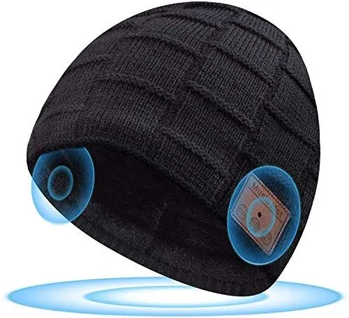 Produktbild: Praktische Geschenke für Männer Bluetooth Mütze - Coole Herren Weinachts Geschenke Ideen für Männer Papa Ihn, Elektronik Technik Gadgets Geschenke, Mütze mit Bluetooth Kopfhörer,Schwarz,Einheitsgröße