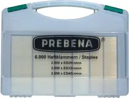 Produktbild: PREBENA HEFTKLAMMERN-SORTIMENTSKOFFER ES-BOX, Geharzt