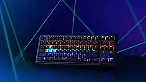 Produktbild: Predator Aethon 301 Gaming Keyboard (Mechanische QWERTZ-Tastatur, Intensive Teal Blue Beleuchtung, 8 Lichteffekte, Anti-Ghosting-Unterstützung, 1,8m Kabellänge) schwarz